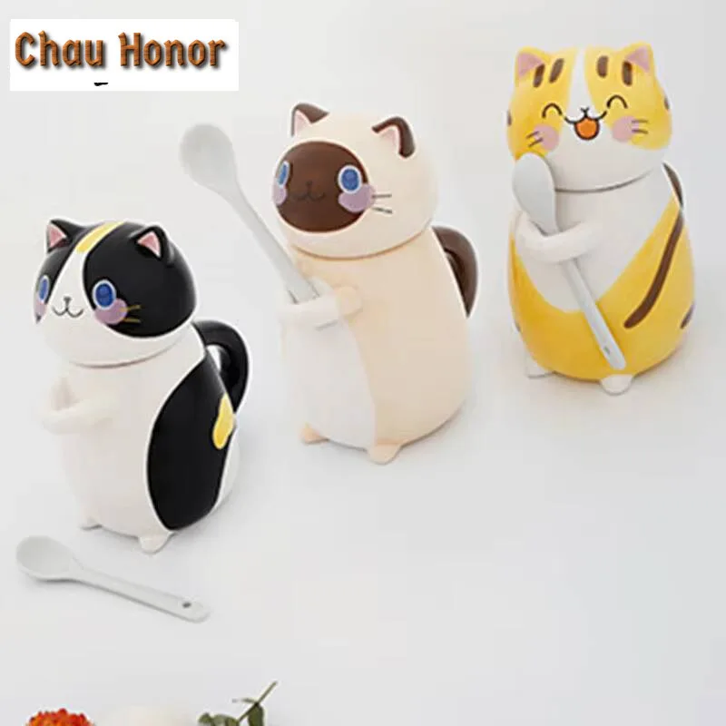 Creative Cute Cat Coffee Mug Hot Chocolate Cup Afternoon Tea Mug Fruit Juice Milk Jug Master Office Water Cup Drinkware Gift