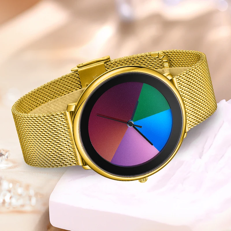 LIGE Elegant Women Watch Top Brand Luxury Ultra Thin Mesh Round Waterproof Watches for Women Fashion Bracelet Quartz Wristwatch