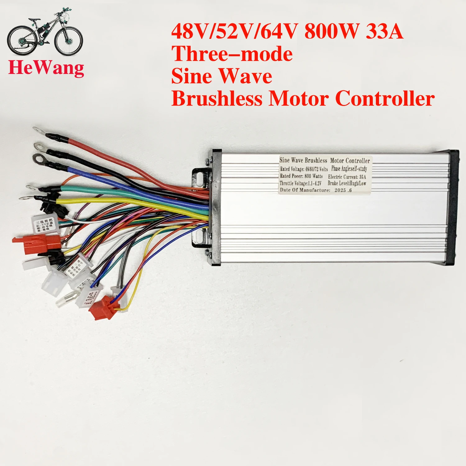 350W/450W/500W/800W three-mode sine wave controller 48V/52V/64V e-bike brushless