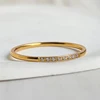 High End PVD Shinny Minimalist White Green Zircon Rings Female Exquisite Stainless Steel Bridal Ring 4