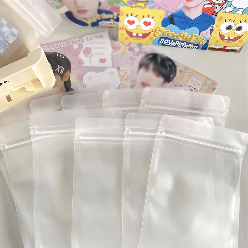 10PCS  Clear Zip Lock Plastic Card Package Bags Food Storage Bag Kitchen Package Bag Kpop Card Packaging Bag