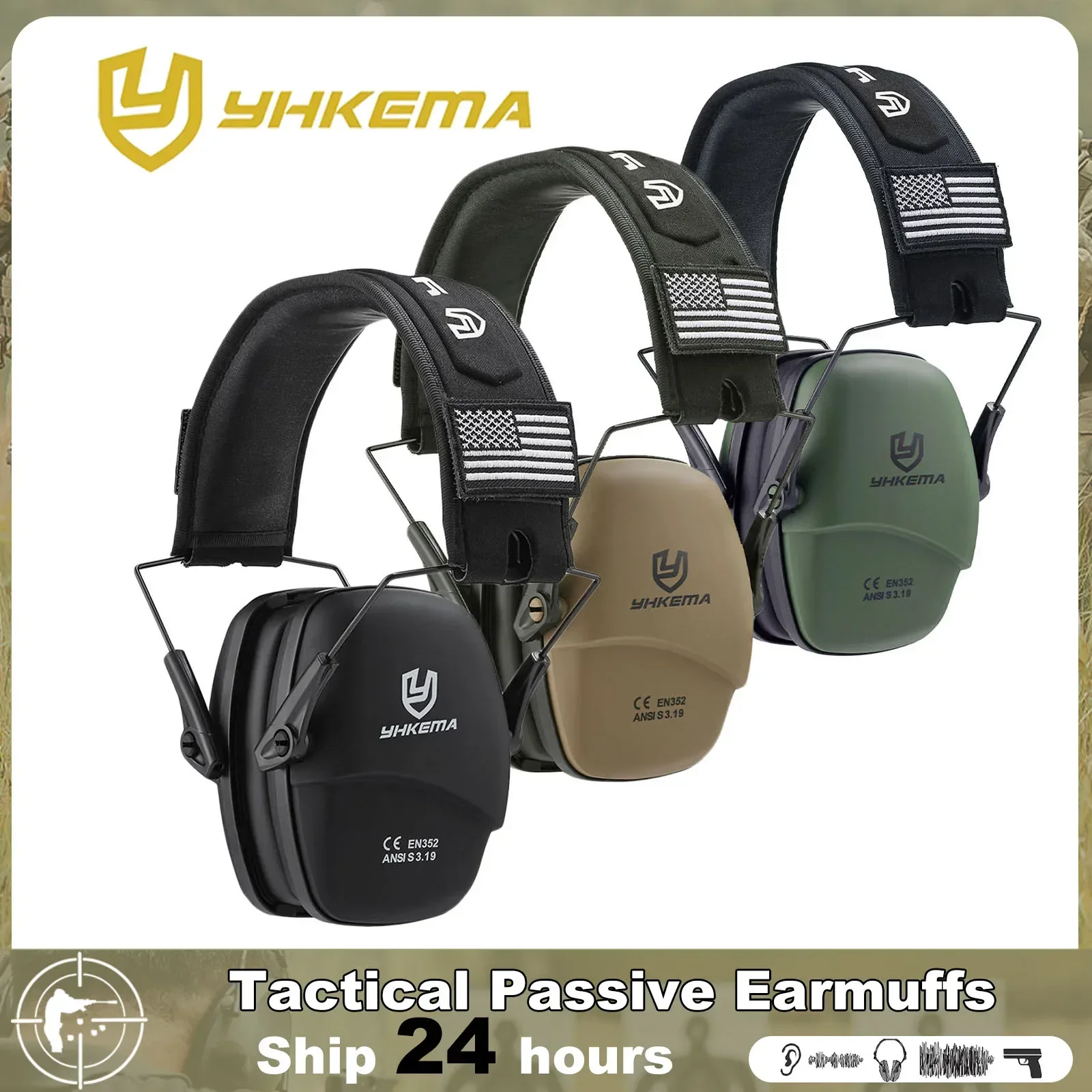 Hunting Ear Protector Earmuffs Shooting Noise Reduction Hearing Protection Tactical Soundproof Shooting Earmuffs electronic earmuffs tactical headset noise cancelling headphones