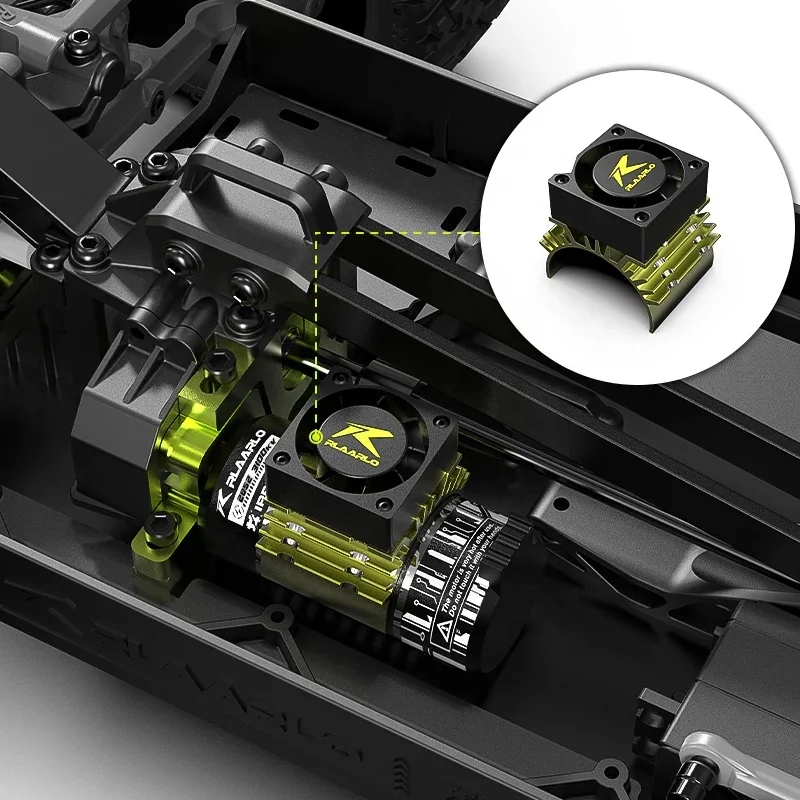 Rlaarlo 메탈 RZ001G-A 1:10 스케일 몬스터 트럭 브러시리스 RC카 (CNC 알루미늄 프레임 및 방수 서보 포함, 모든 지형 주행 가능)