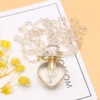 Clear Quartz Perfume Bottle Natural Stone Heart Shape Pendant Necklace Essential Oil Bottle Charming Women Girl Daily Gifts 1