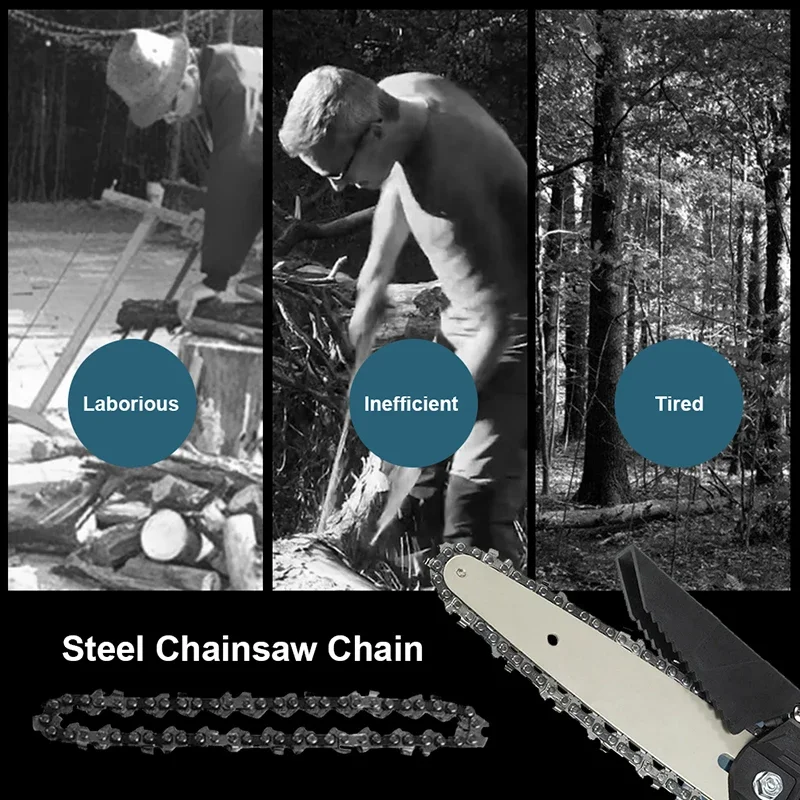 1/2/4pcs 8Inch Mini Chainsaw 1/4" Pitch Blade .043" Gauge Chain Guide for Wood Cutting 48 Drive Links Replacement Chainsaw Part chainsaw chain