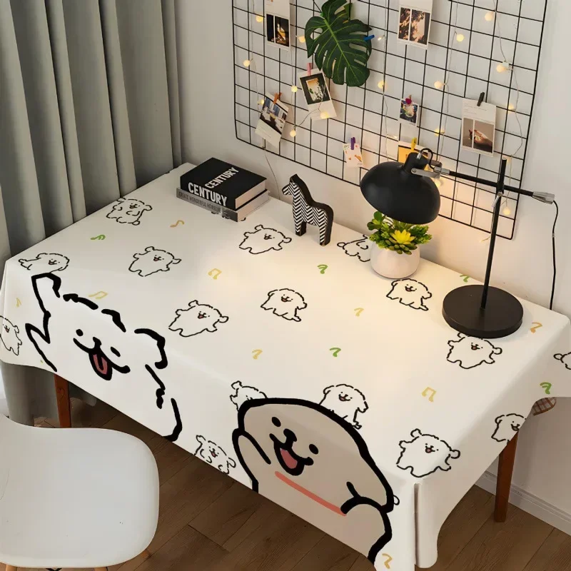 115kz Cartoon cute puppy student dormitory decoration dining table tablecloth 3