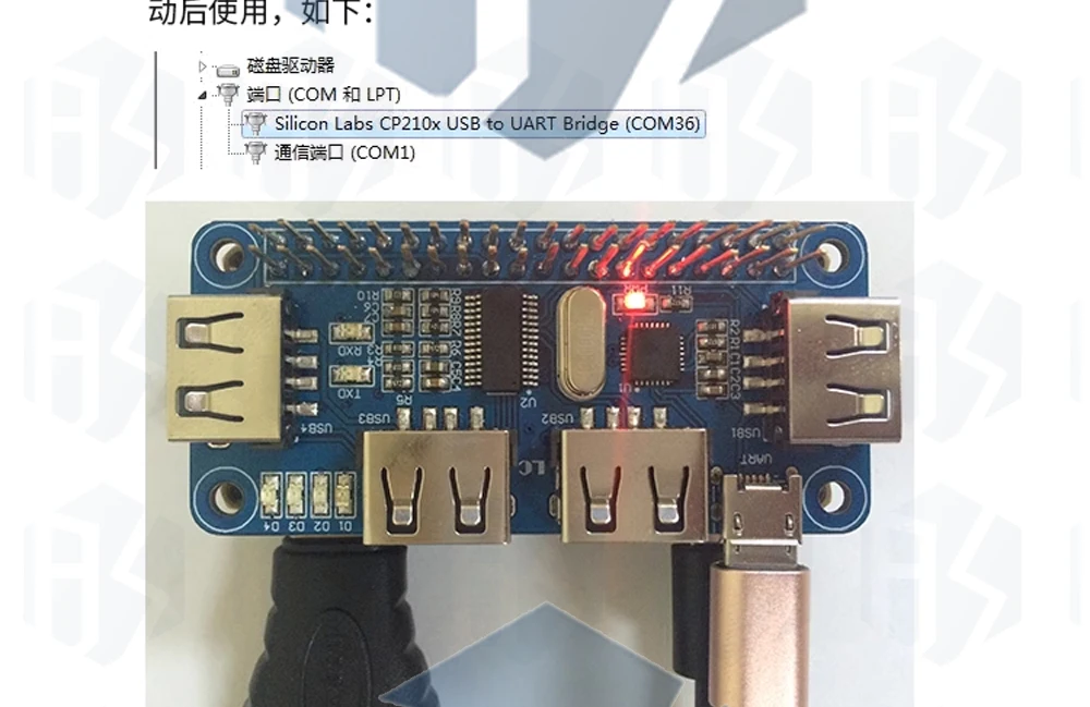 1 ~ 4PCS EGBO 4 Ports USB HUB HAT Für Raspberry Pi 3/2/Zero W Extension Board USB zu UART Für Serielle Debugging Kompatibel Mit – Detail 6