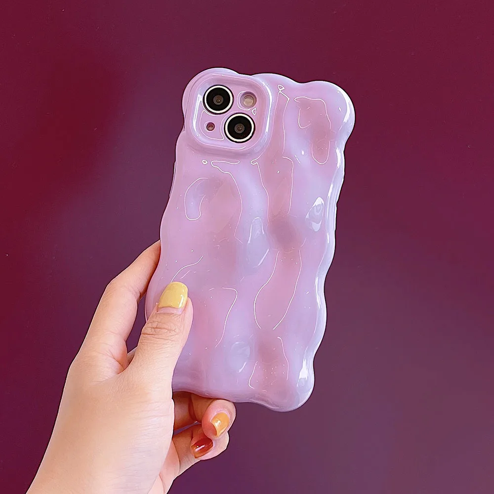 thumbnail image 1 of Funda trasera de teléfono plateada ondulada con textura de meteorito 3D para iPhone 11, 12, 13, 14 Pro Max, funda protectora de lente de cámara completa, 1 of 5