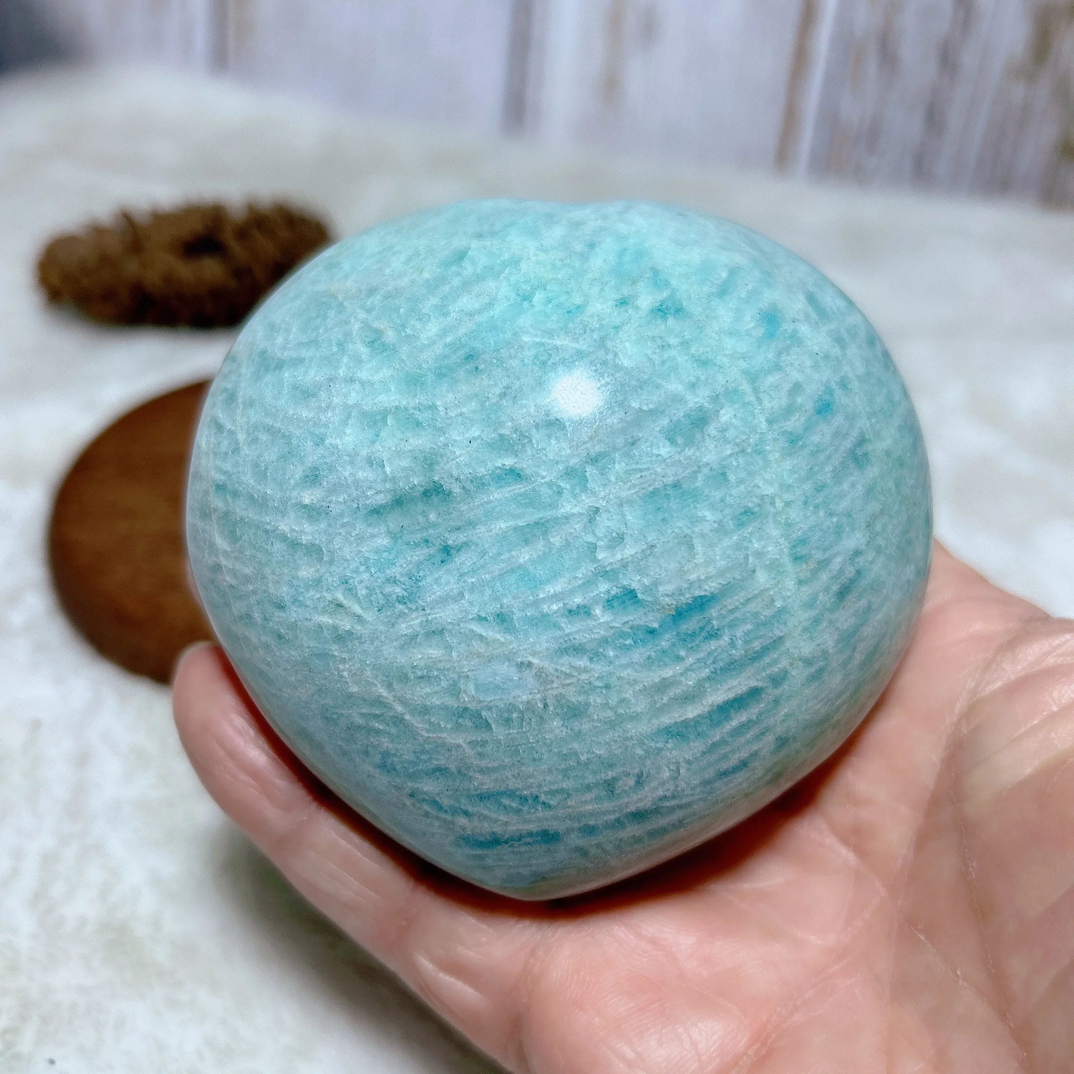 High Quality Natural Crystal Amazonite Heart Flashy Gemstones Healing Polished Mineral Energy Home Decorations Gift 2