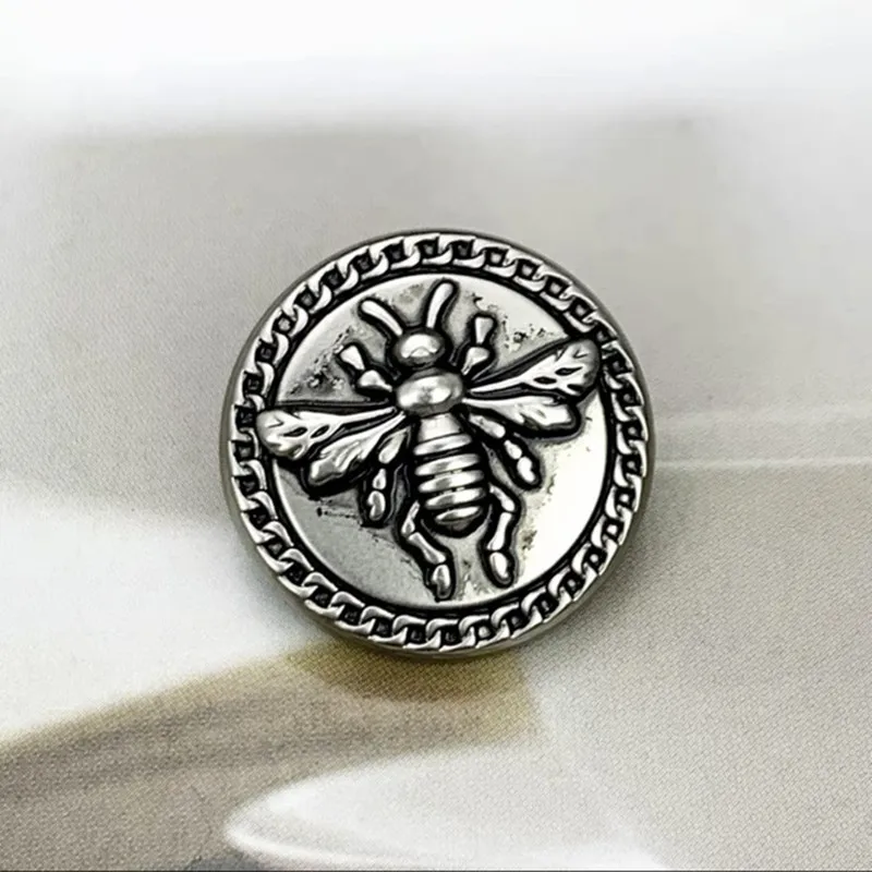 Popular Clothes Buttons Bee Motif Metal Button Fashion Embellishments for Clothing Sewing Accessories Buttons 10PCS/Lot 2