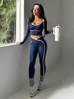 Women's Fall/Winter New Arrival Round Neck Long Sleeve Yoga Top Outdoor Sports Fitness Yoga Pants