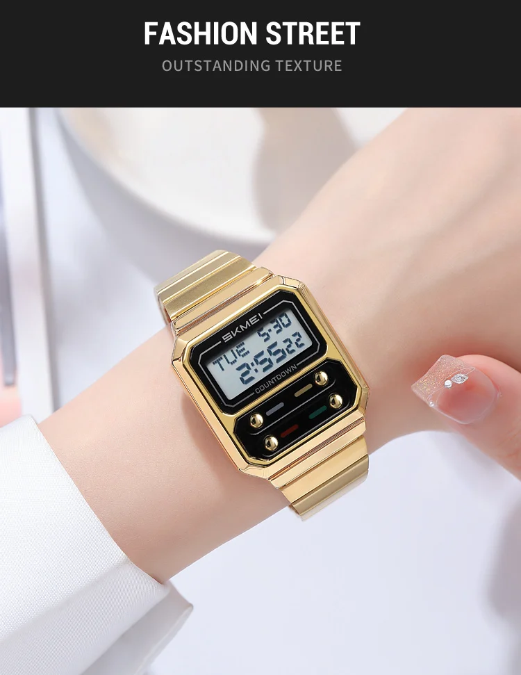 Orologio da polso cronografo impermeabile per studenti, semplice, da uomo, retrò, di lusso, digitale, elettronico, per donne_voghion.com