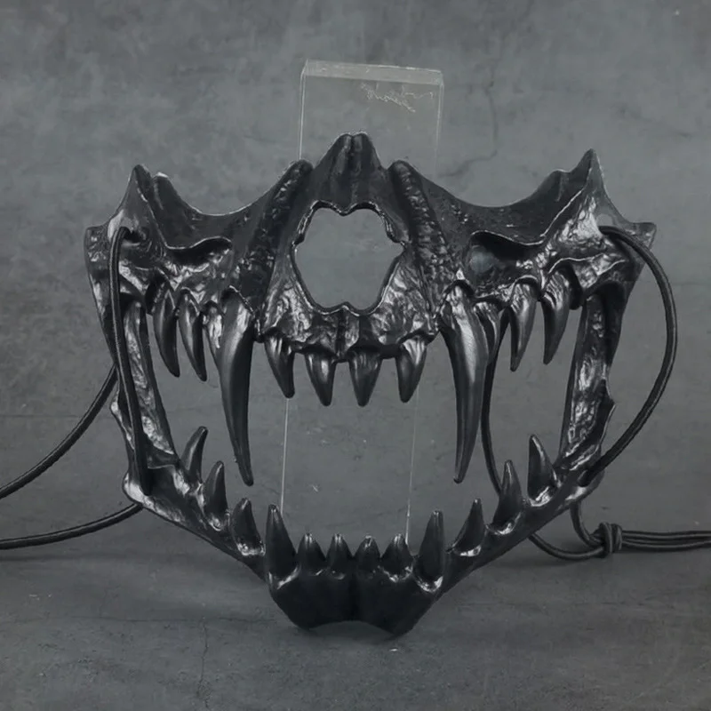 Animal Skeleton Mask Party Cosplay Props Japanese Anime Dragon God Skeleton Half Face Mask Halloween Stage Show Accessories