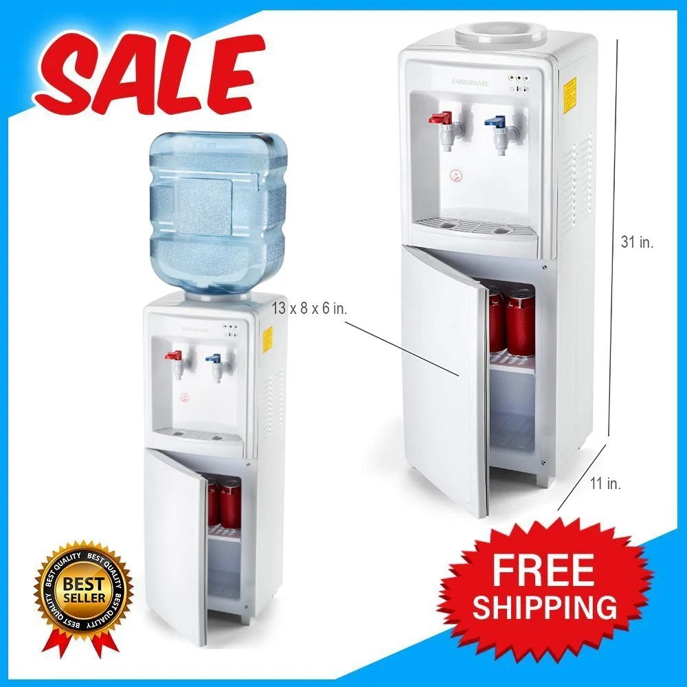 Farberware FW29919 Freestanding Hot and Cold Water Cooler Dispenser - Top Loading Freestanding Water Dispenser