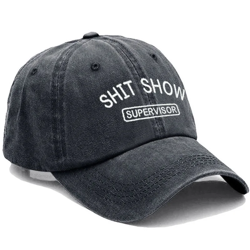 Men's Baseball Cap Women's Sport Golf Caps for Man Washed Cotton SHIT SHOW SUPERVISOR Embroidery Dad Hat Sun Hats Dropshipping 4