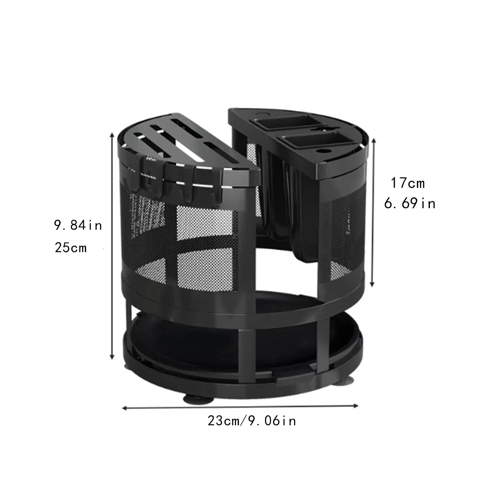 Kitchen Utensils Holder Rotating Kitchen Accessories Modern Countertop Freestanding Knife Holder Drying Rack Flatware Organizer