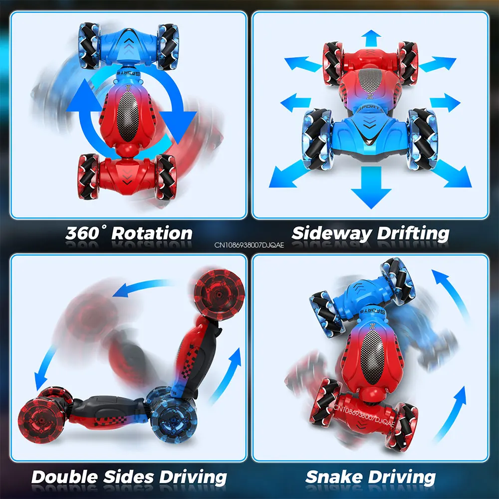 RC Stunt Car Toys for Kids Adults Boys Girl Double Sided Flip 2.4G Remote Control 360° Rotation Off Road Twist Drift RC Car Gift 3