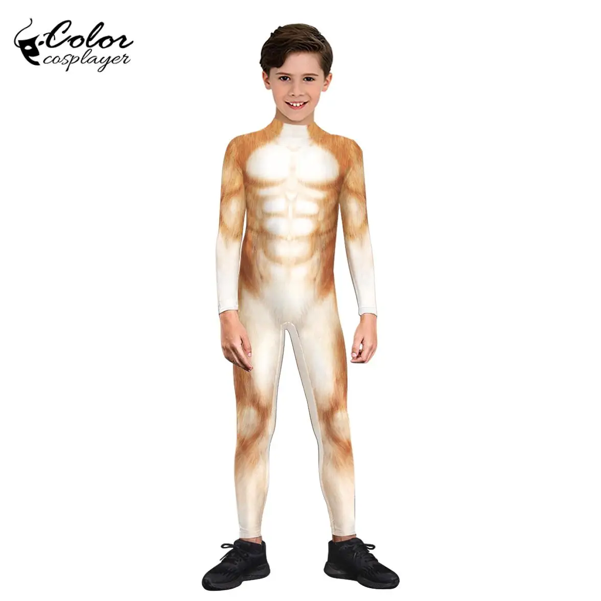 3D Printed Animal Bodysuit Party Catsuit Performance Costumes Kids Long Sleeve Spandex Bodysuit Zentai Cosplay Color