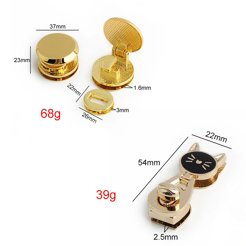 5-20Sets Moon,Cat Shape Metal Press Lock Turn Locks For Luggage Bags Handbag Purse Clasp Closure Custom Twist Lock Accessories