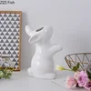 Nordic Creative ceramics vase rabbit lovely Flower arrangement Simulated animal Modern home Decorative ornaments Children's room 3