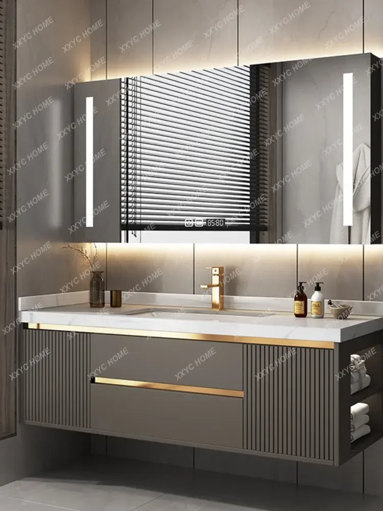 Bathroom Cabinet Combination Modern Minimalist Bathroom Cabinet Customization Washstand Intelligence