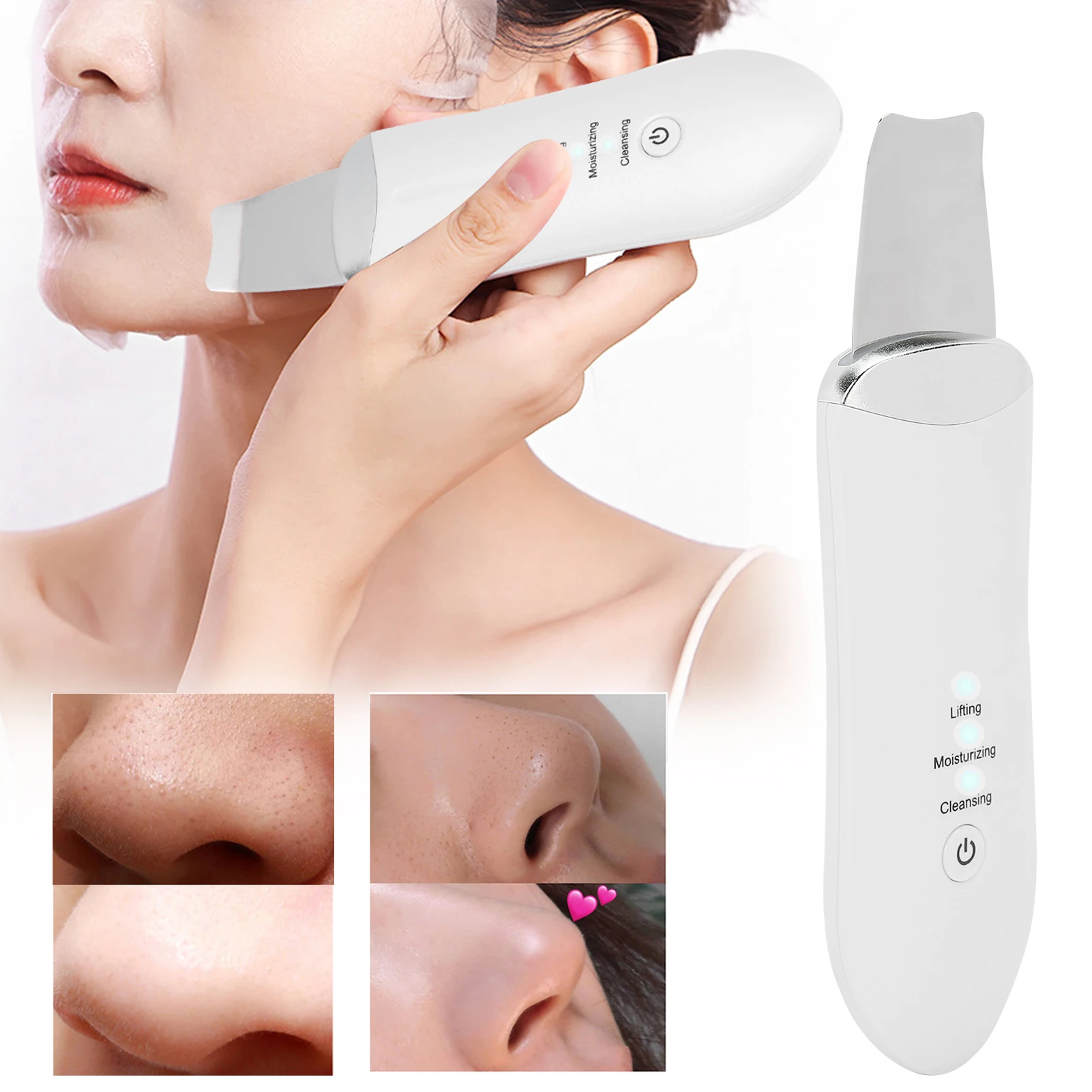 1pcs Skin Scrubber Deep Vibrate Facial Cleaner Shovel Spatula Not Ultrasonic Face Scrubber Pore Cleaner Facial Shovel Massage