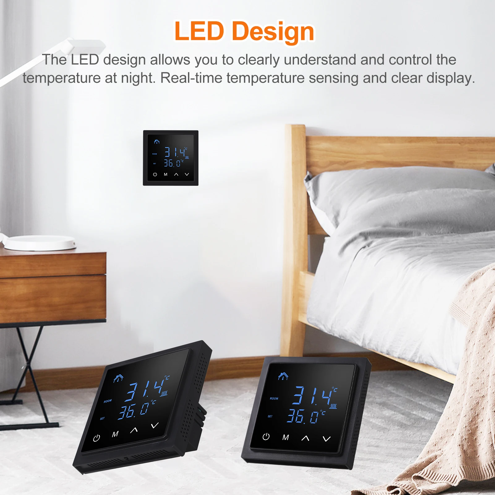 Advanced Smart Thermostat with LED Touchscreen for Floor Heating Systems