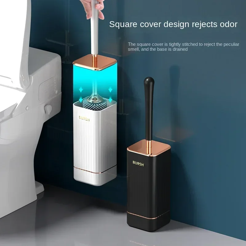 Toilet Brush Set Toilet Brush TPR Silicone Home No Dead Corner Cleaning Brush WC Cleaning Tool Wall-mount Bathroom Accessories