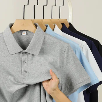Polo a maniche corte personalizzata con stampa raffinata 2026, comoda, casual, traspirante, con risvolto