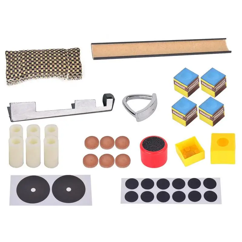 

Pool Cue Repair Kit Billiard Pool Cue Repair Set Include Cue Clamp Pool Cue Tips Billiard Cue Tips Billiards Shaper Chalk Cubes