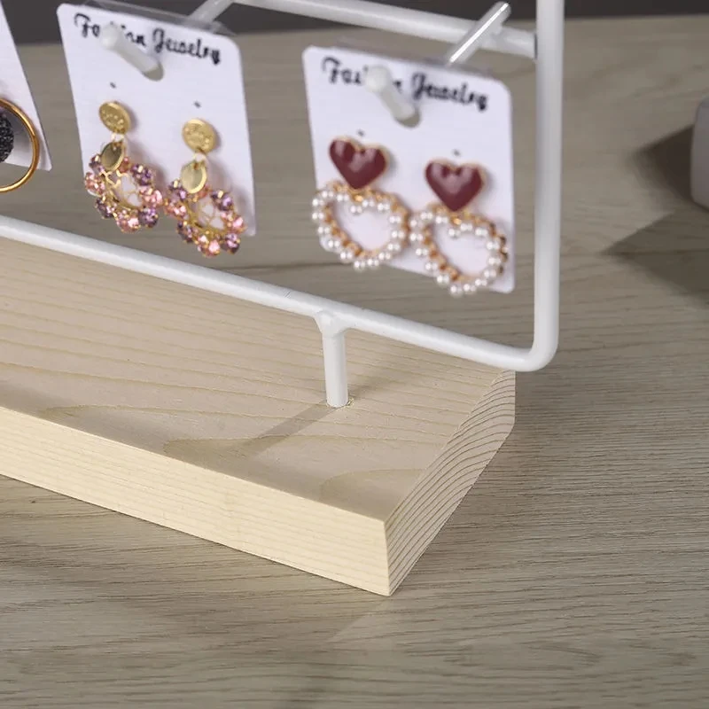 Metal Earrings Jewelry Display Stand Hook Up Jewelry Organizer Rack Holder bracelet Necklace Ring Display Stand Store Decoration