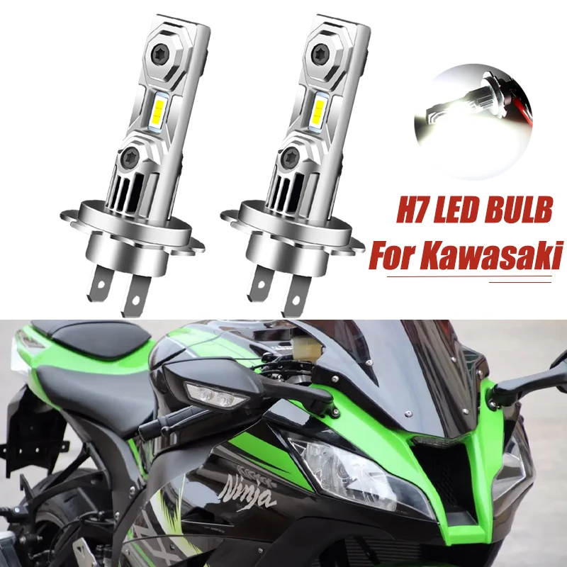 1PCSMotorcycleH7LEDHeadlightBulbs6000k9600lmForKawasakiZ1000