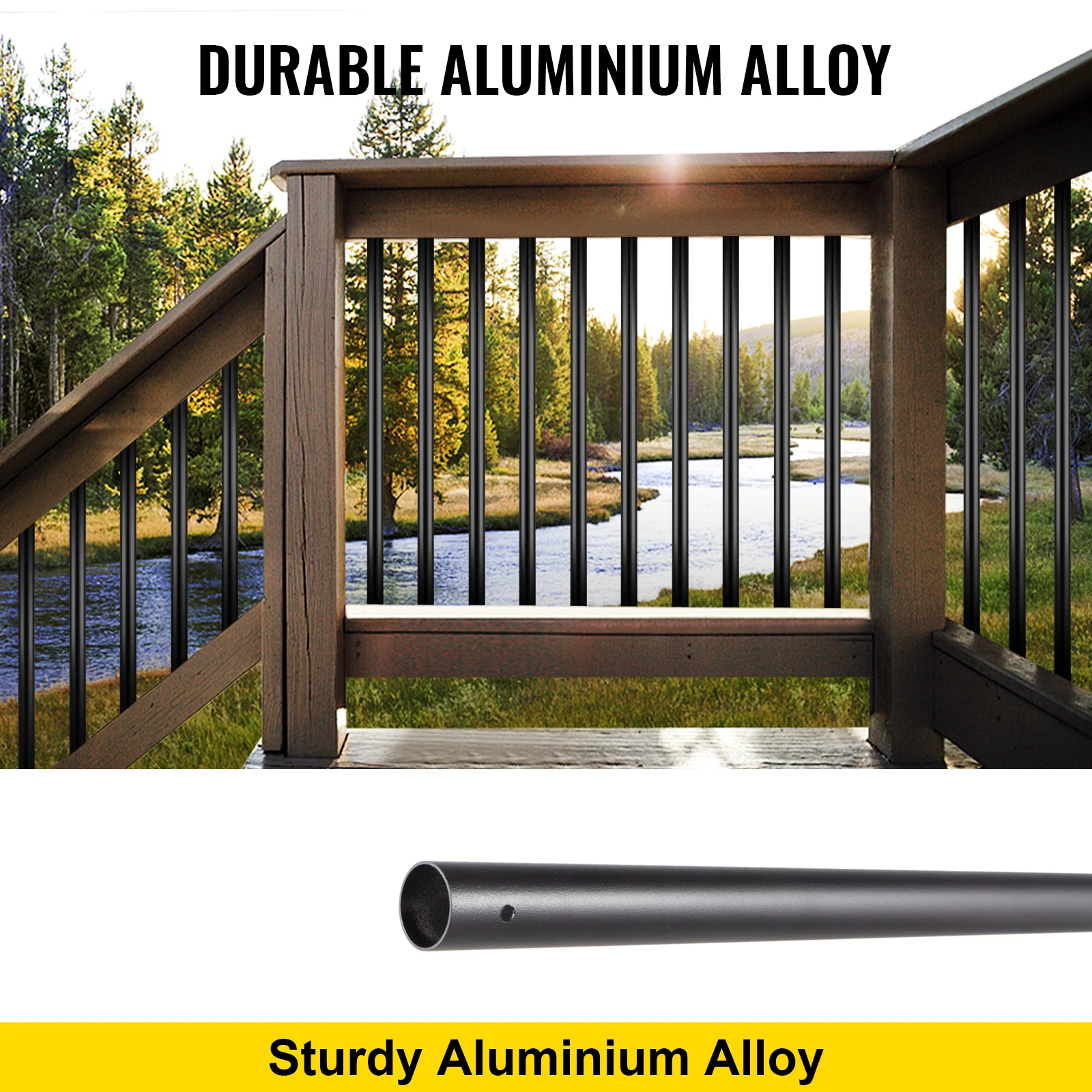 VEVOR Stair Balusters Metal Deck Spindles Staircase Baluster with Screws Aluminum Alloy Deck Railing For Wood and Composite