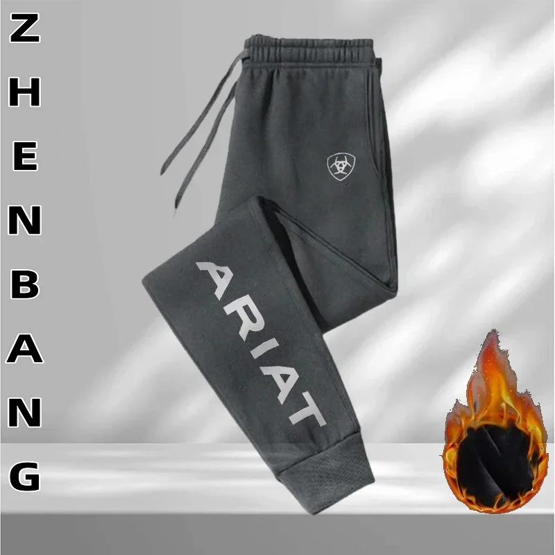 American Equestrian Brand Tactical Ariat Outdoor Sports Fitness with Drawstring and Velvet Thermal Men's and Women's Sweatpants 2