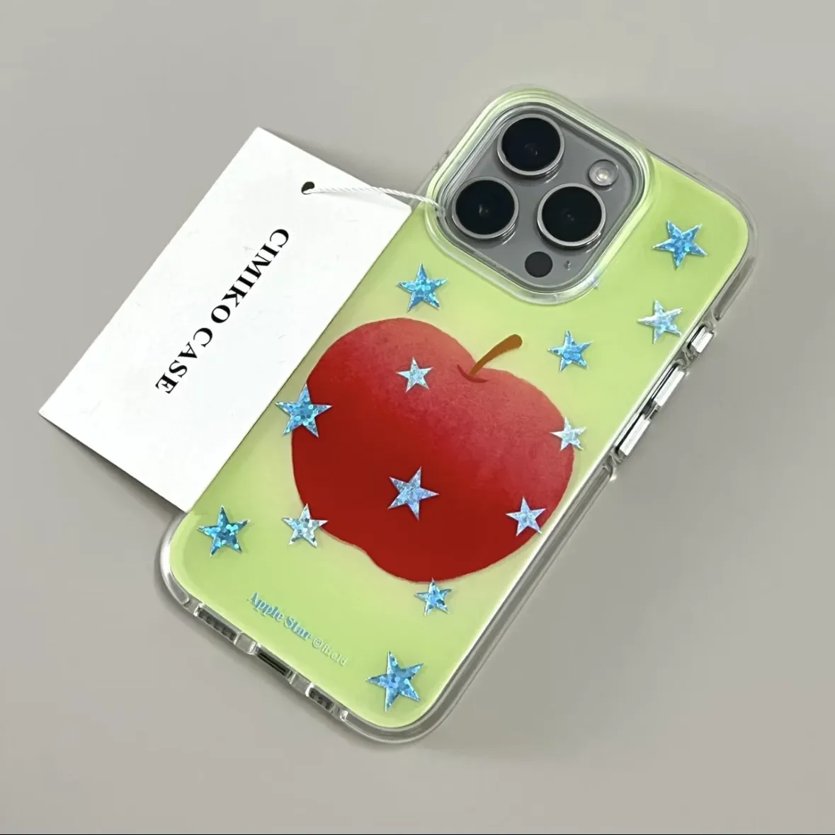 Blue Star Red Apple Cartoon Creative Cute Phone Case - Y2K Fresh Versatile Cover