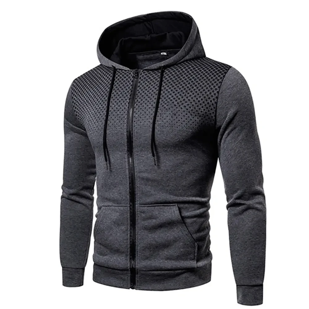 2024 Fashion men spring Autumn hooded zipper cardigan casual sports sweatshirt long sleeve pullover hooded sweatshirt coat