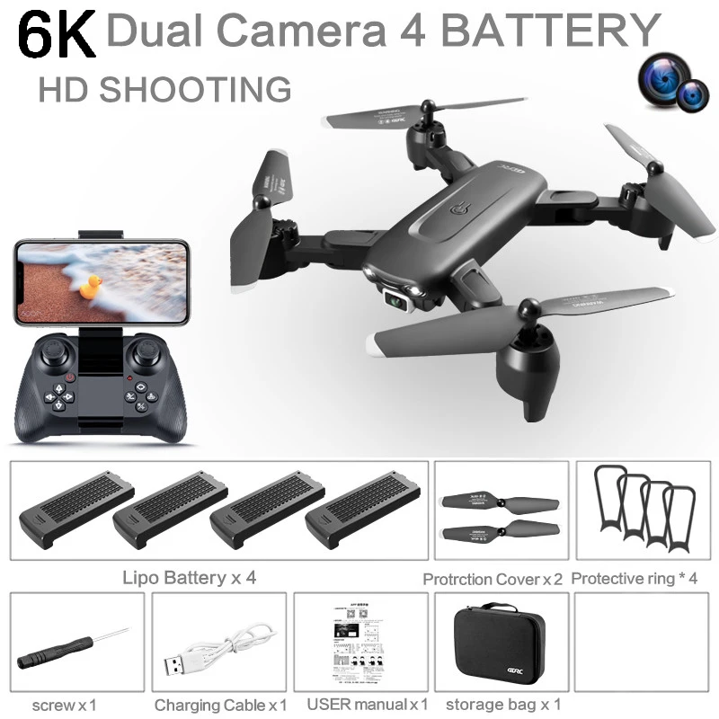 V12 2022 RC Drone 6K Profesional HD Camera Wide Angle Camera RC Quadcopter With WiFi Fpv Portable Mini Foldable Drone Child Toys phantom 6 ch remote control quadcopter RC Quadcopter