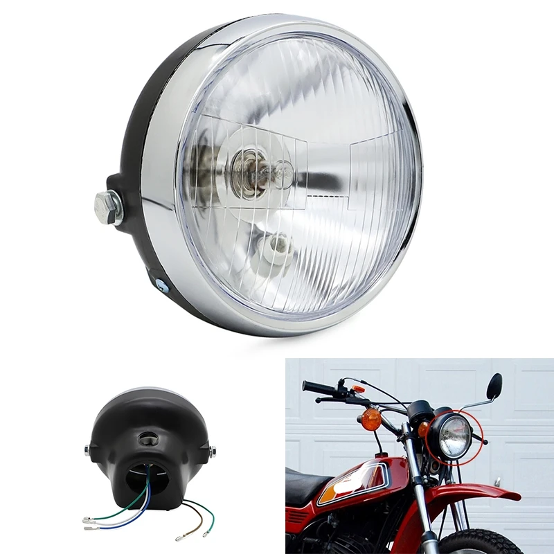 

Motorcycle Front LED Headlight Headlamp Round DRL Turn Signal Headlamp Spotlight For Yamaha DT400 DT250 DT175 DT125 DT100 DT80