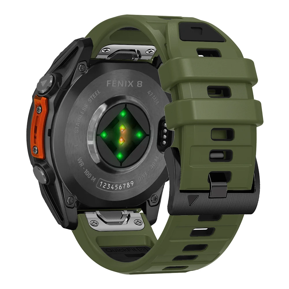 Two-Tone Silicone Watch Band, QuickFit 22mm and 26mm