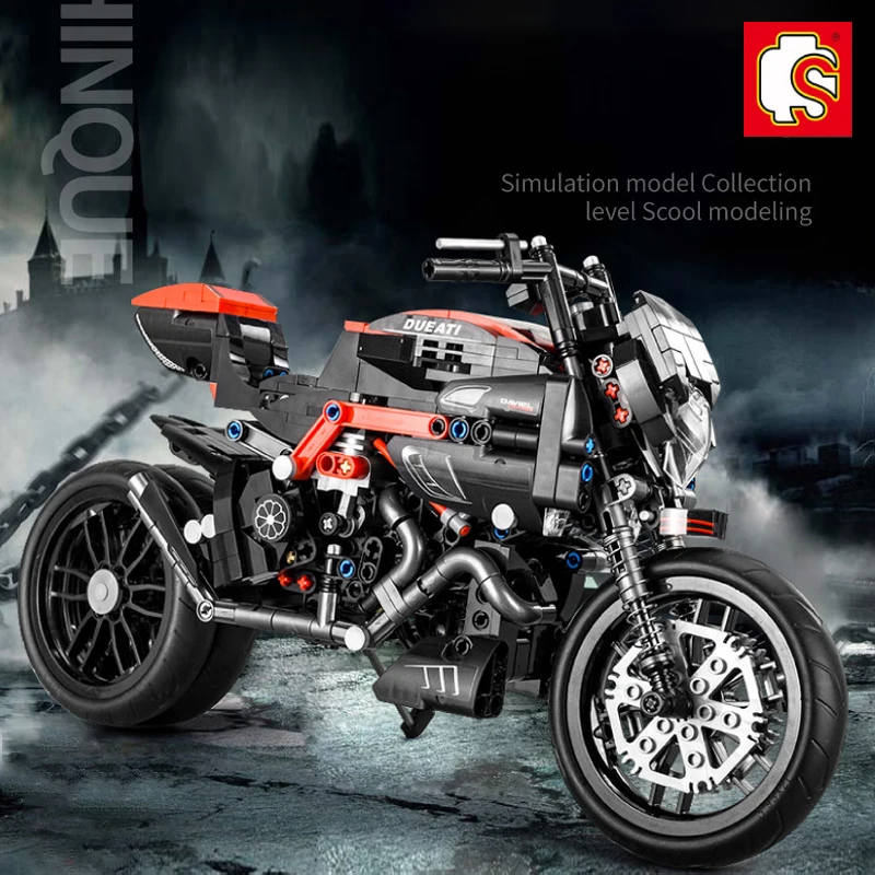 702pcs Technical City Speed Motorcycle Building Blocks Classic Motorbike Motor Race Bricks Enducational Toys Kids Christmas Gift |