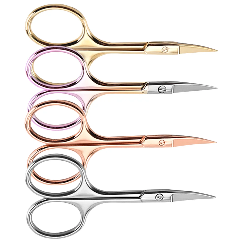 

4PCS Stainless Steel Colorful Mustache Trimming Shear Men Beard Scissors for Barber Shop Home DIY (Random Color)