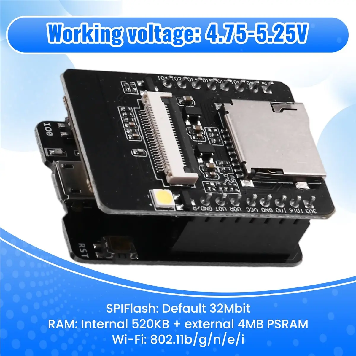 A10R ESP32-CAM W-BT 보드 ESP32-CAM-MB 마이크로 USB-시리얼 포트 CH-340G (OV2640 2MP 카메라 모듈 포함)