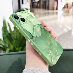 Elegant Marble Texture Silicone Phone Case - Premium Protection and Style - iPhone 13 (Light Green)