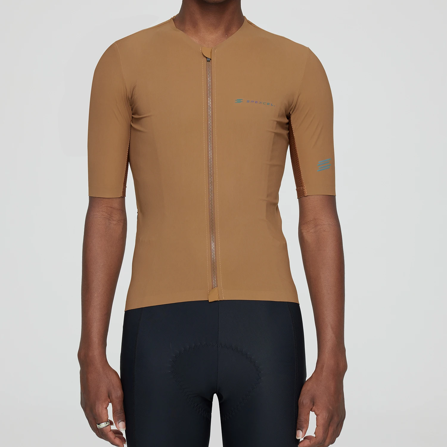 SPEXCEL 2022 New Coldback Tech Fabric UPF 50+ Pro Aero Fit Short Sleeve Cycling Jerseys Seamless Collar design Light Gray 5