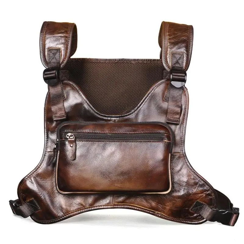 Top Casual Men's Travel Chest Bag Mobile Phone Camera Waist Pack Outdoor Genuine Leather Waist Bag Fanny Pack shoulder bags
