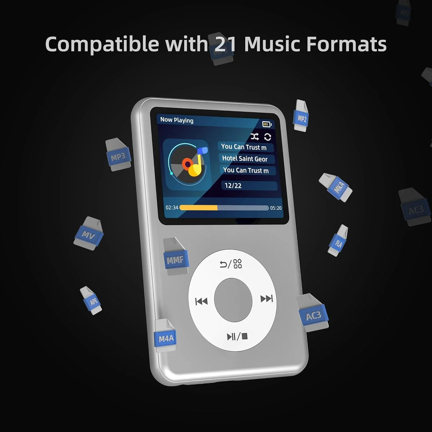 INNIOASIS Y1 128GB Portable MP3 Player Bluetooth, Touch Key