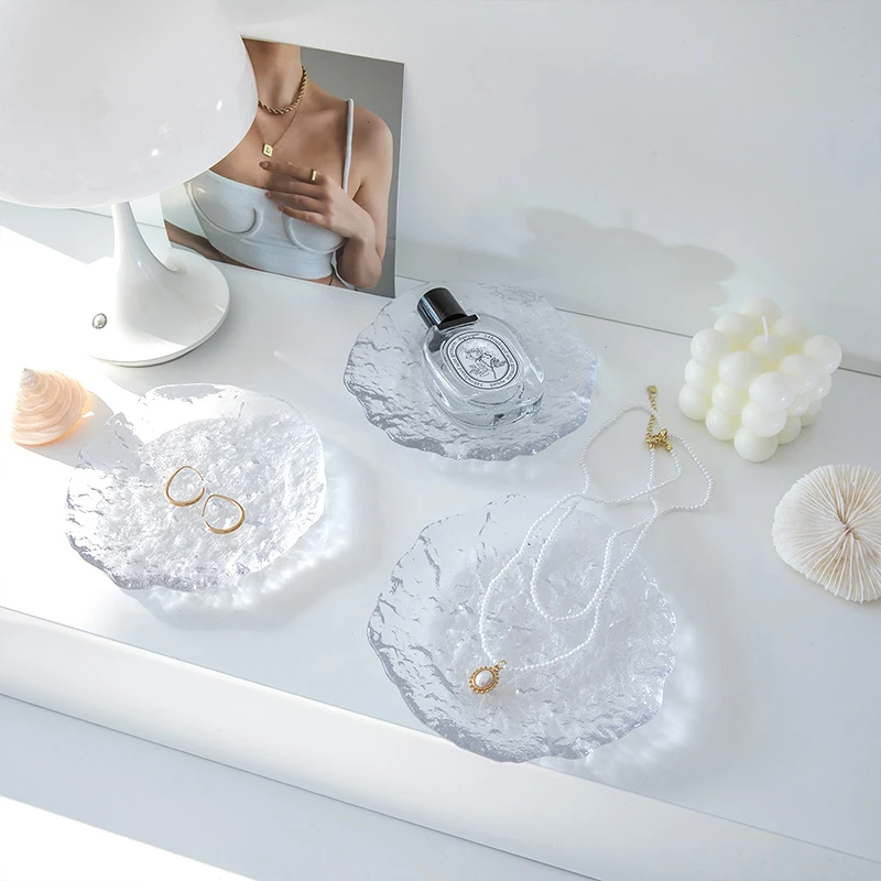 Description Picture 6 of itemGlass Storage Trays Jewelry Coaster Trays Transparent Decorative Tray Desktop Organizer Tray Home Decor Bandejas 트레이