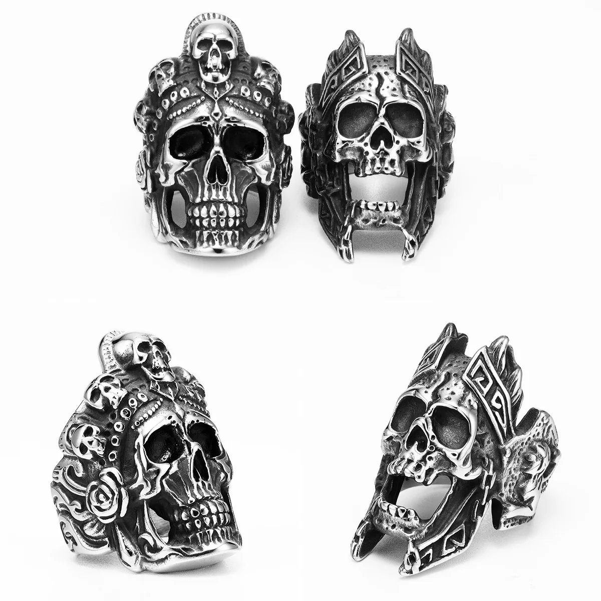 Amazon Anillo Calavera Negro Anillos De Calavera De Grito De