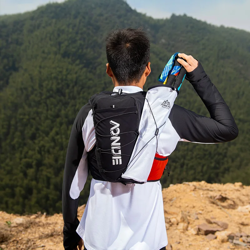 AONIJIE External Trekking Poles Bag Fish Bone Hiking Storage Pocket Opening Tightening Buggy Bag Lightweight 2 Colors 2