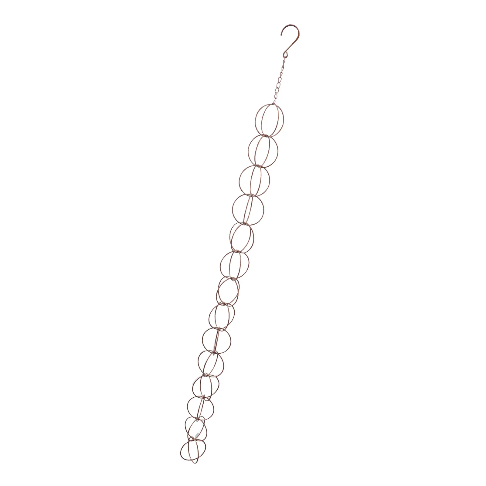 Metal Rain Chain Drainage Function Decorative Ring Wind Chime with Hook for Home Balcony Patio Metal Rain Chain Ring Wind Chime